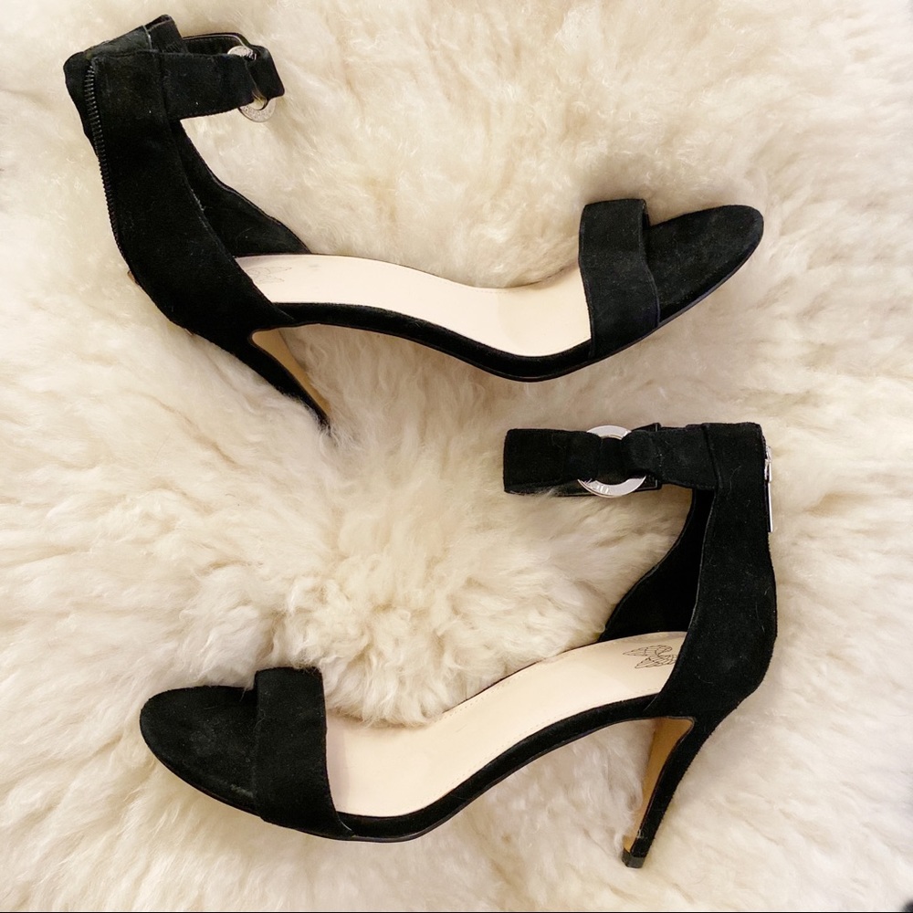 NWOT Victoria’s Secret Black Velvet open toe heels